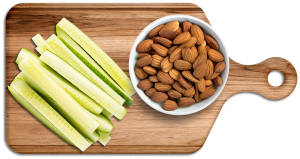 almonds and cucumbers